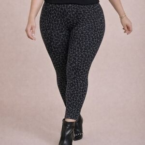 🖤🐆 Faded Glory | Black Leopard Print Jeggings | XL | Sleek & Fierce Statement